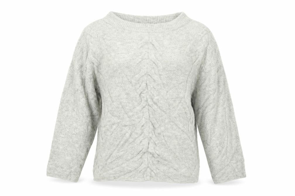 Front view of Marks & Spencer women’s grey jumper, size UK 8