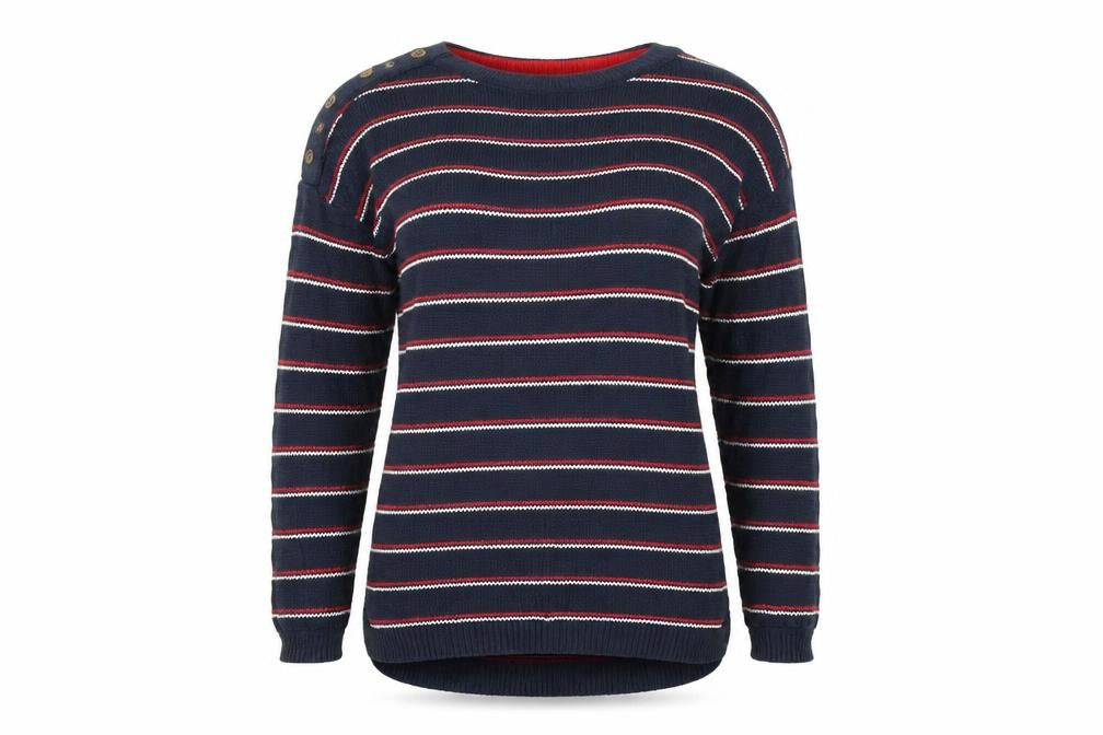 Front view of Max Studio women’s multicoloured striped jumper, size M