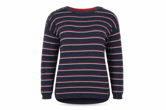 Front view of Max Studio women’s multicoloured striped jumper, size M