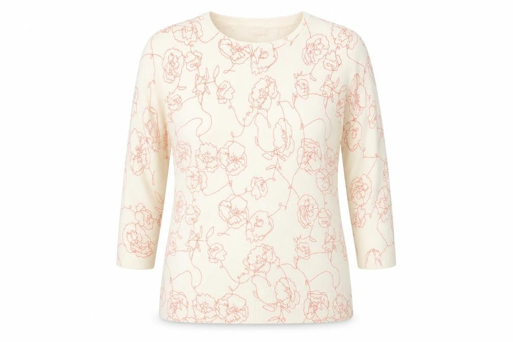 Front view of Papaya women’s multicoloured floral jumper, size UK 14