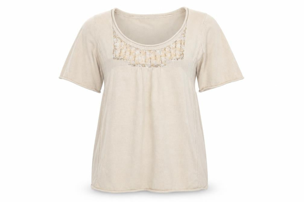 Front view of Kookai women’s brown basic t-shirt, size M
