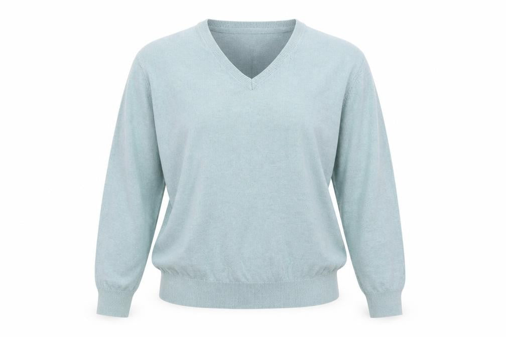 Front view of DUNNIES women’s blue jumper, size XL