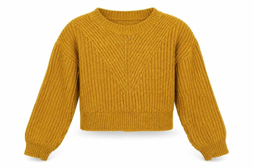 Front view of Matalan girls’ yellow jumper, size 10, years