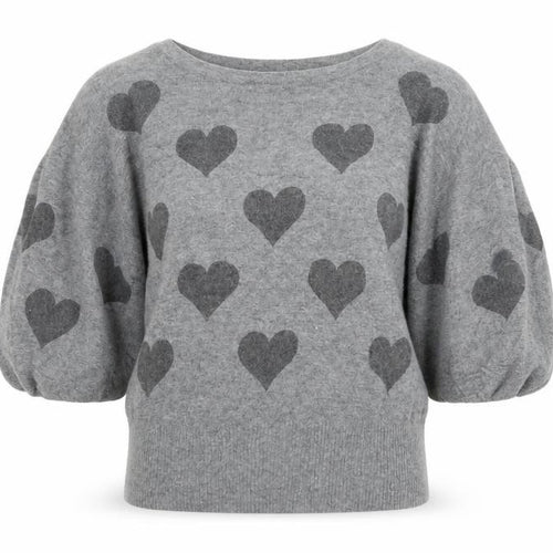 New Look Womens Grey Geometric  Pullover Jumper Size 8  - Hearts