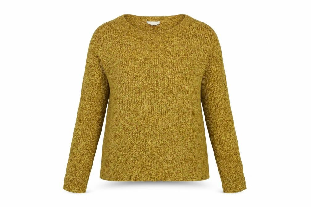 Front view of H&M women’s yellow jumper, size M