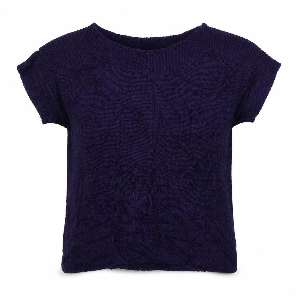 Front view of Pointelle women’s blue jumper, size S