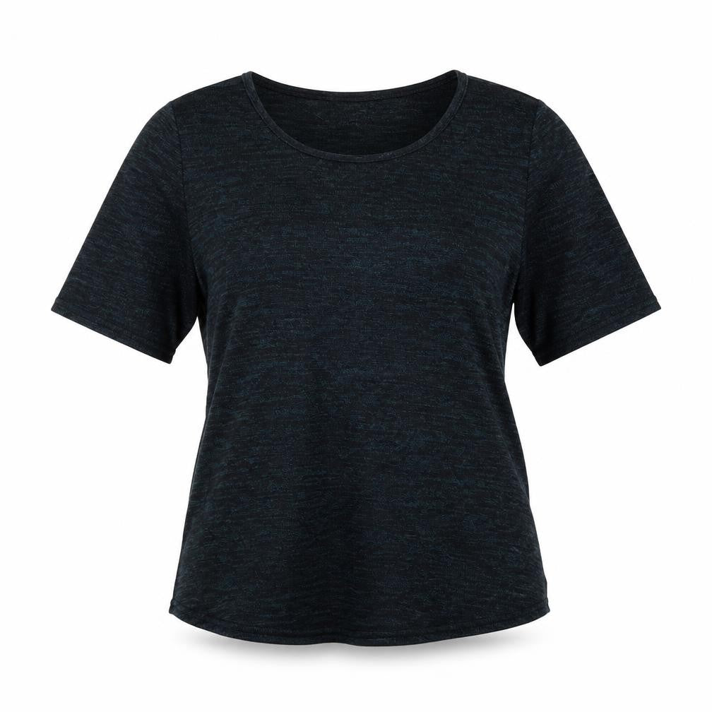 Front view of Apt. 9 women’s green knit basic t-shirt, size L