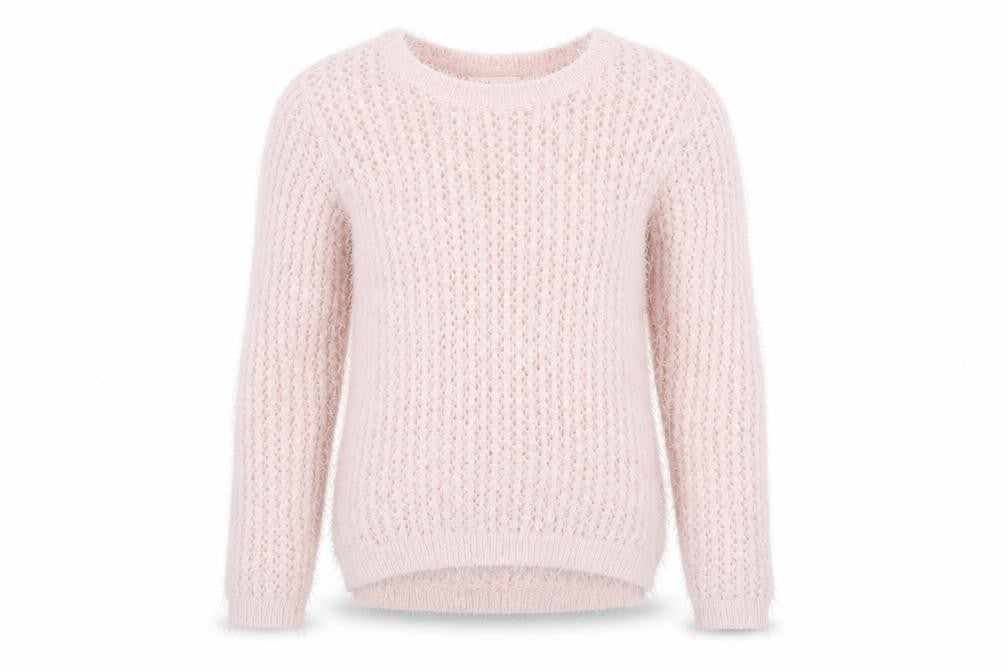 Front view of H&M girls’ pink jumper, size 10-11, years