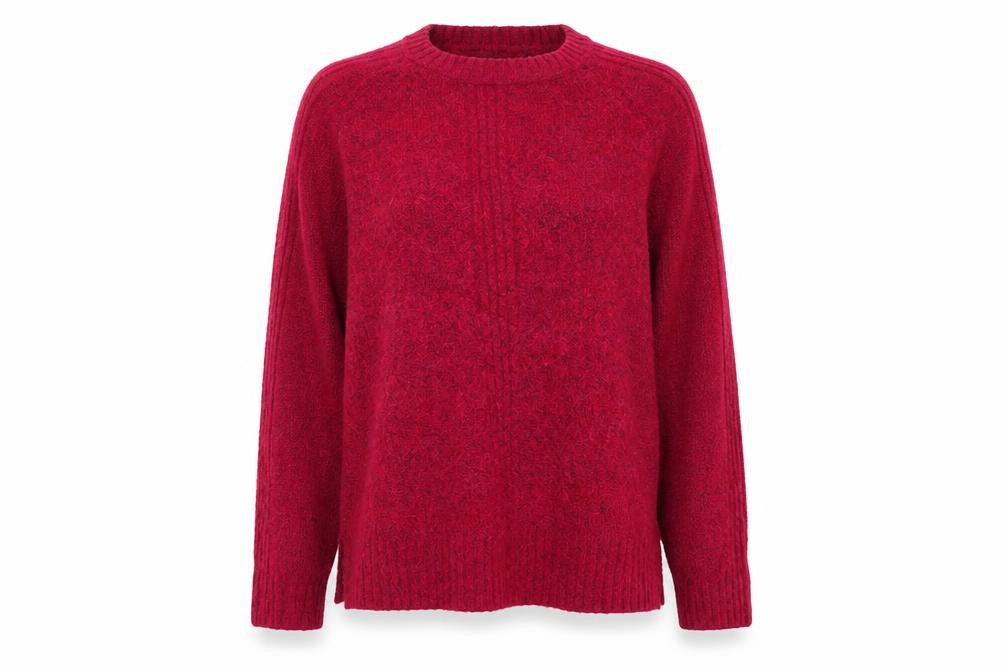 Front view of Marks & Spencer women’s pink knit jumper, size L