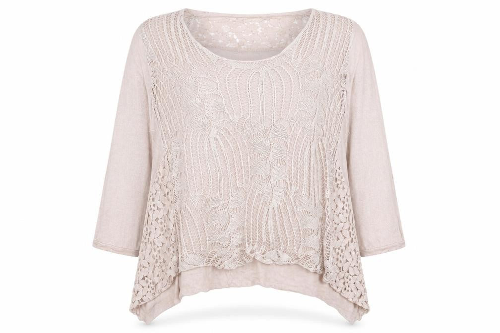 Front view of Preworn women’s pink knit jumper, size L
