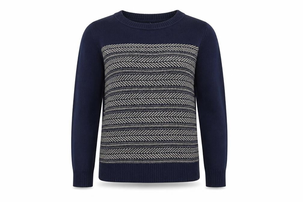 Front view of Next women’s blue knit jumper, size UK 6