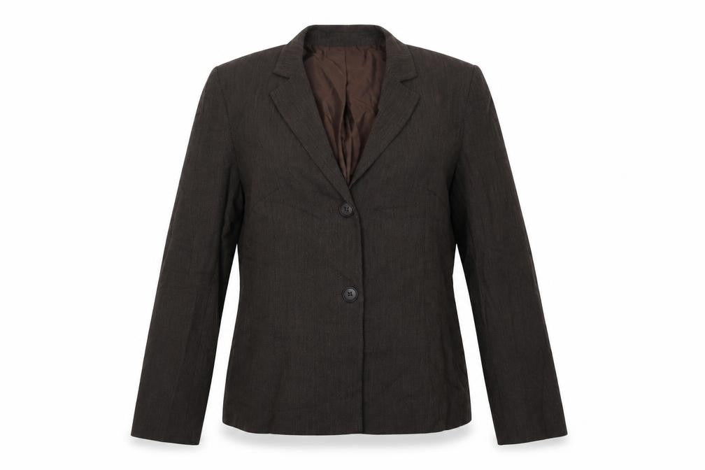 Front view of Marks & Spencer women’s brown jacket blazer, size UK 12