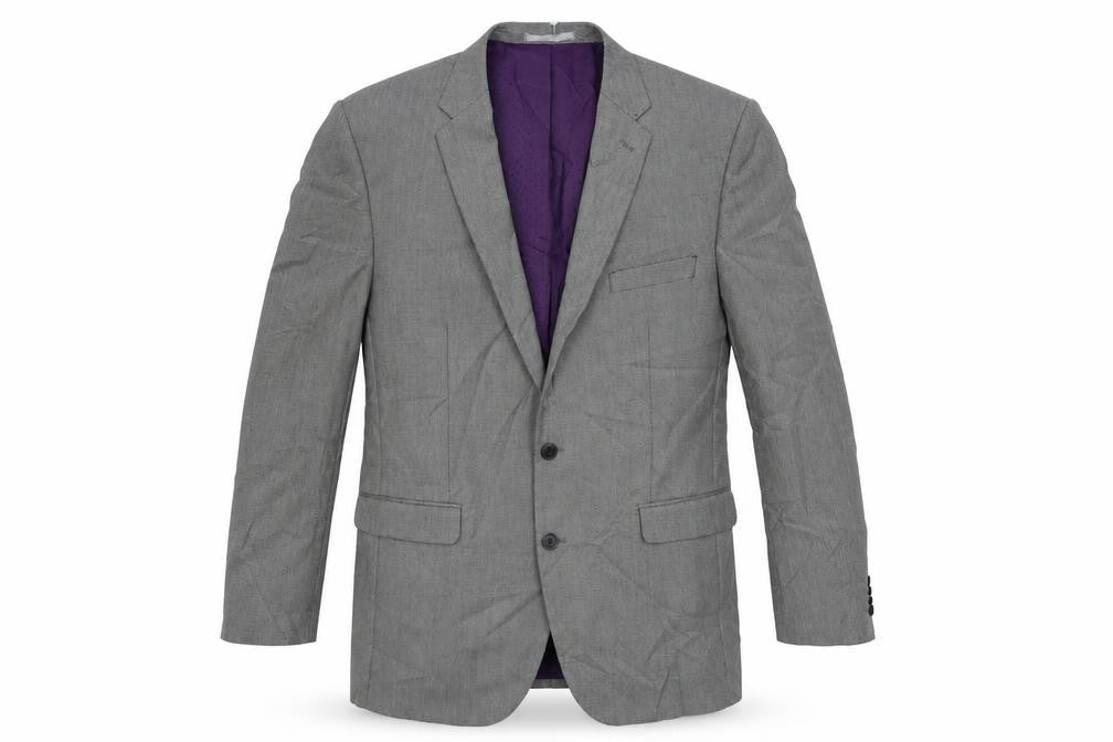 Front view of Matalan men’s grey check jacket blazer, size 44