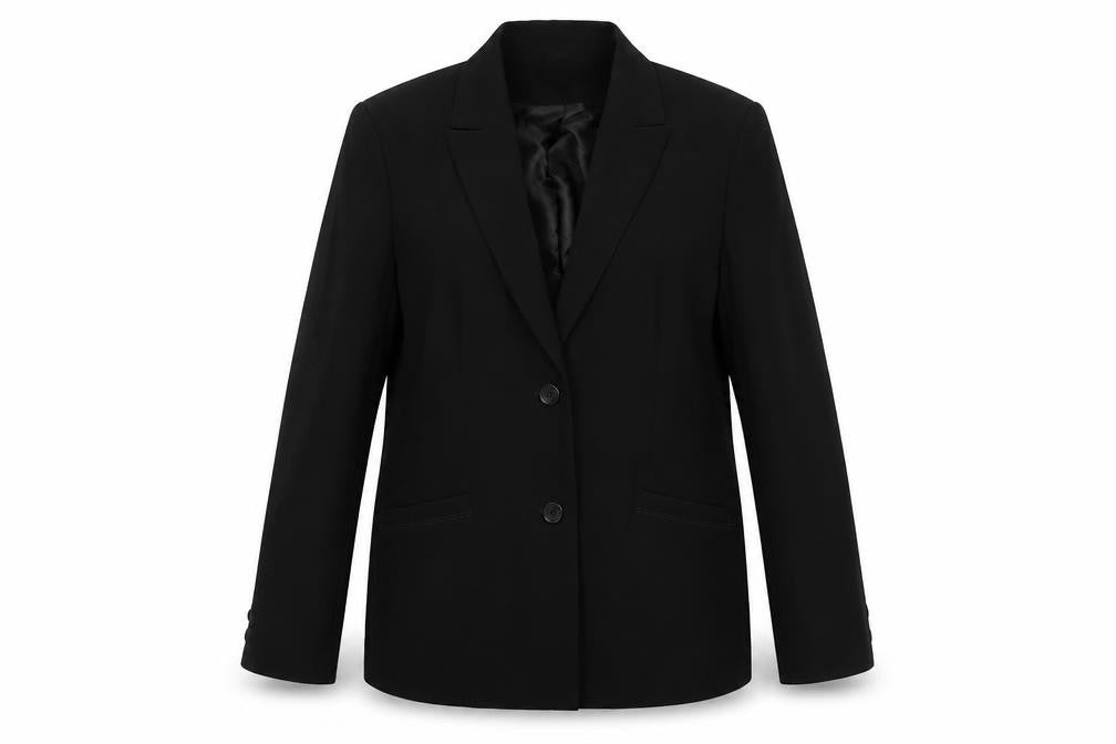 Front view of Debenhams women’s black jacket blazer, size UK 12