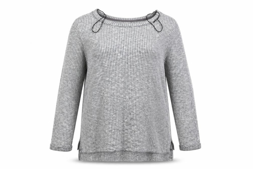 Front view of H&M women’s grey jumper, size M