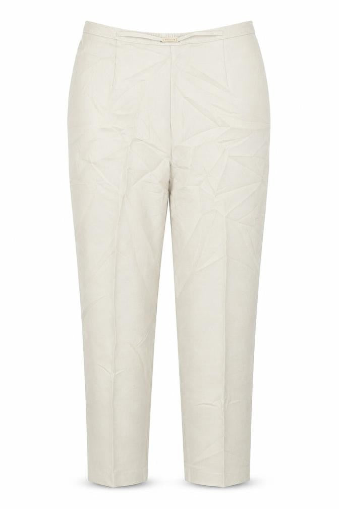Front view of slimma women’s ivory trousers, size UK 14, 25.5-inch leg