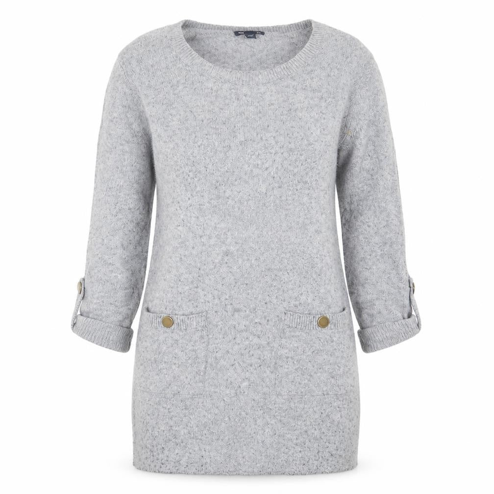 Front view of Gap women’s blue knit jumper, size S, - long