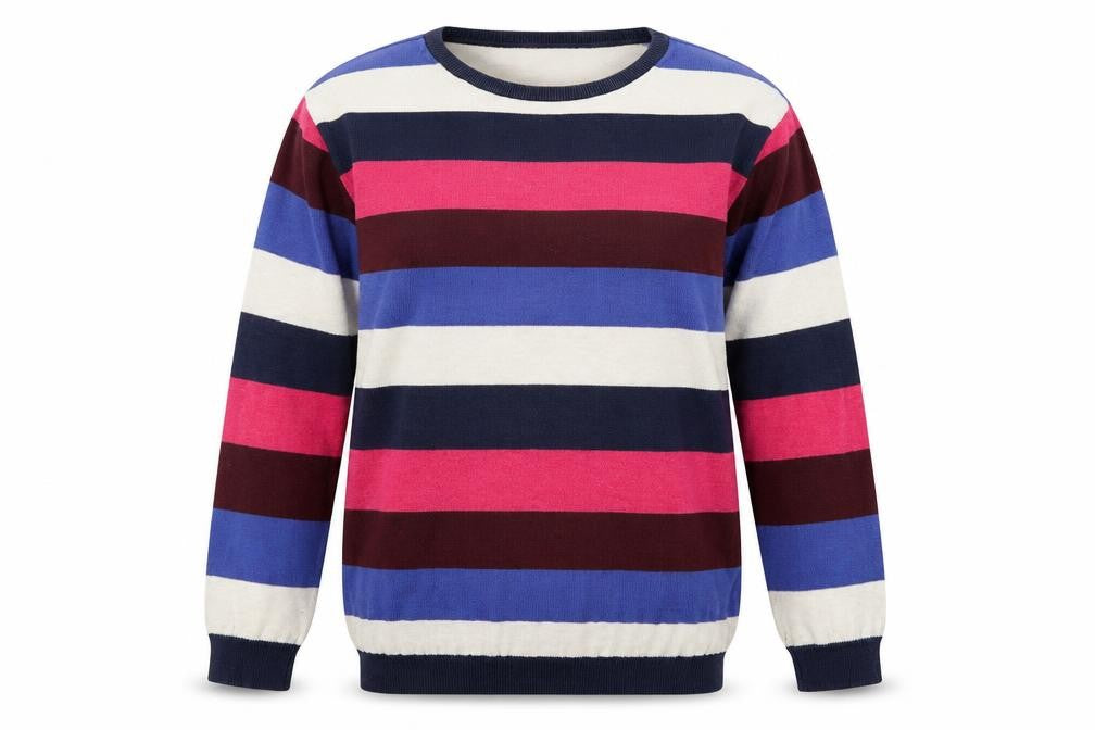 Front view of Divided women’s purple striped knit jumper, size XS