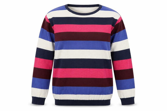 Front view of Divided women’s purple striped knit jumper, size XS