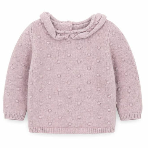 George Girls Pink Polka Dot Knit Pullover Jumper Size 3-6 Months
