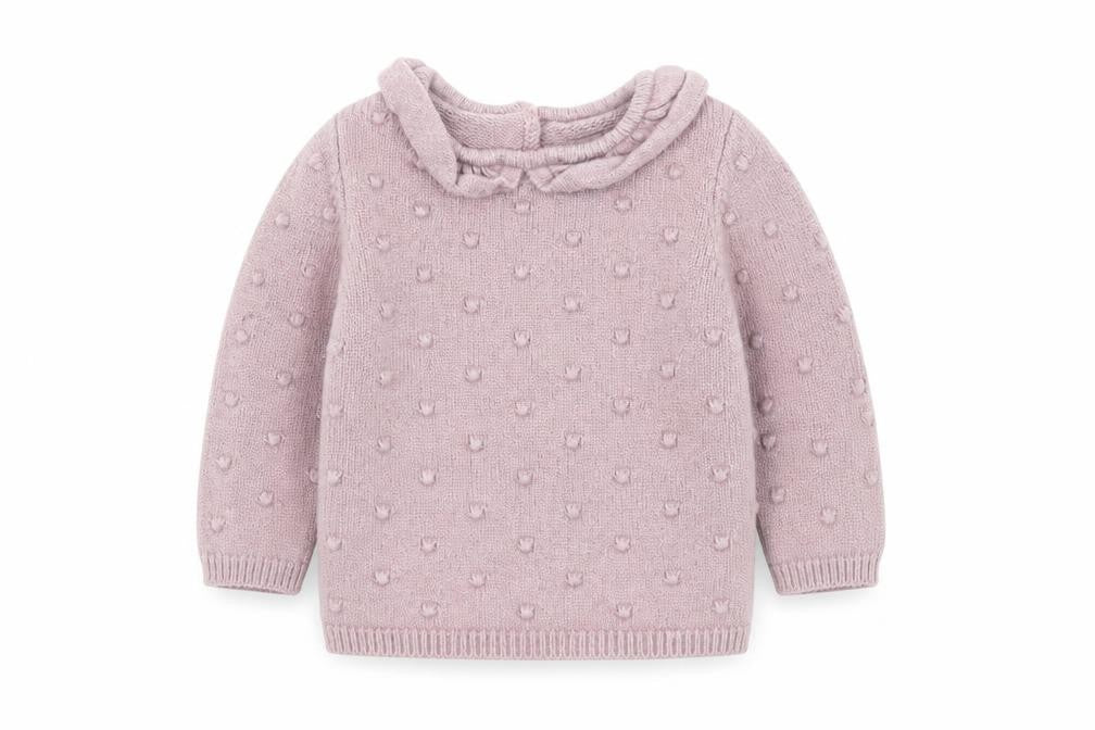 George Girls Pink Polka Dot Knit Pullover Jumper Size 3-6 Months