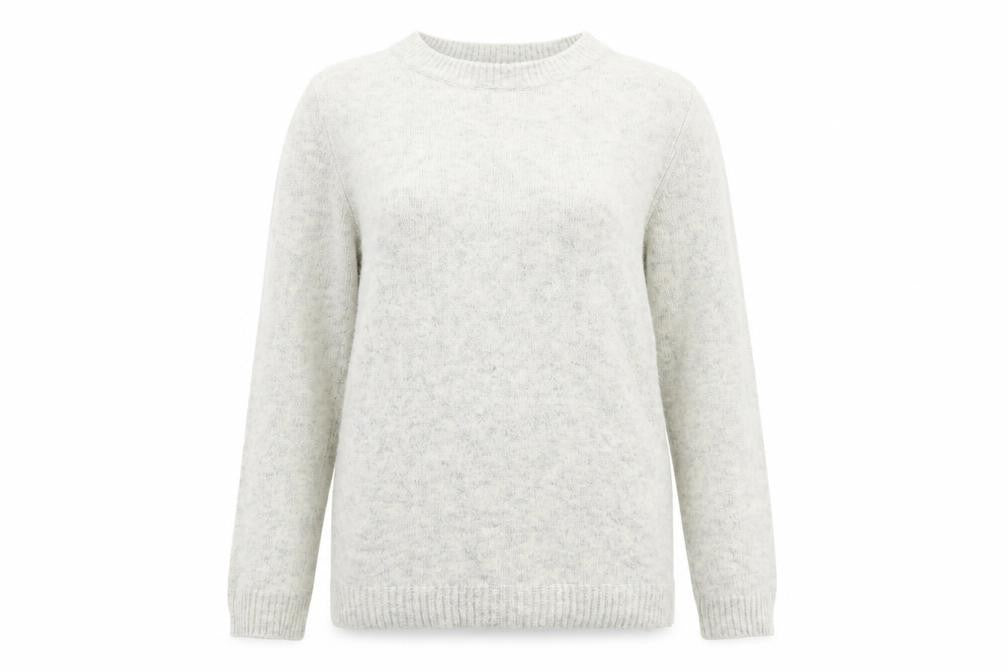 Front view of Primark women’s grey knit jumper, size UK 4