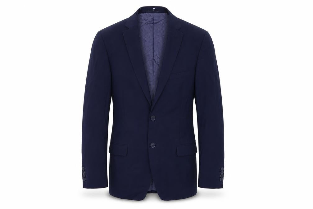 Front view of Marks & Spencer men’s blue jacket suit jacket, size 40
