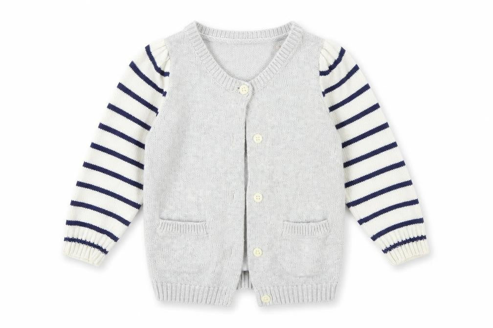 Old Navy Baby Silver Striped Knit Cardigan Jumper Size 24 Months