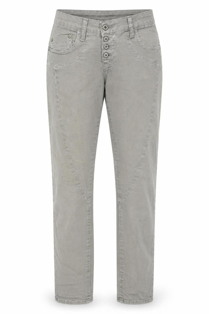 Front view of Please women’s grey trousers, size M, 31-inch leg