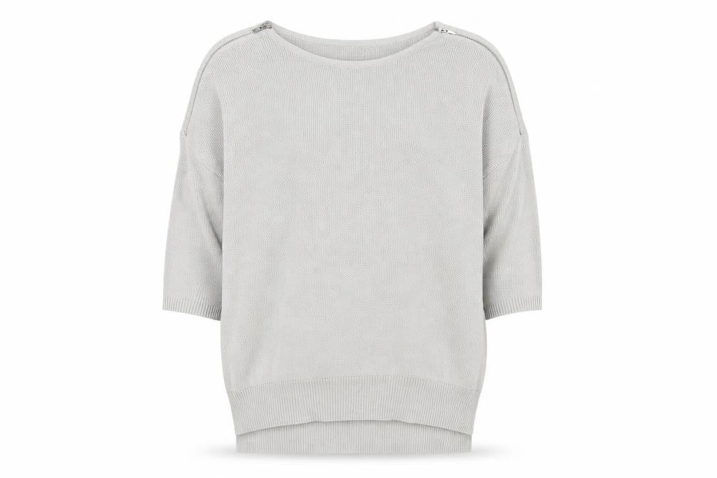 Front view of warehose women’s grey jumper, size L