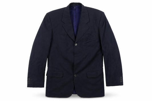 Front view of Loretto men’s blue jacket suit jacket, size 38
