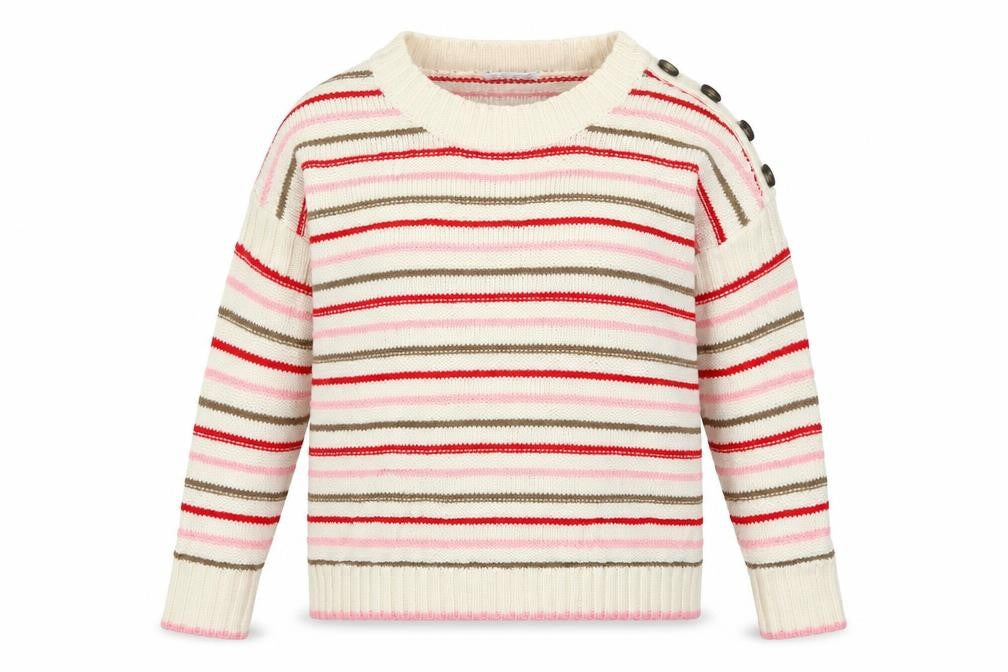 Front view of Next women’s multicoloured striped jumper, size M