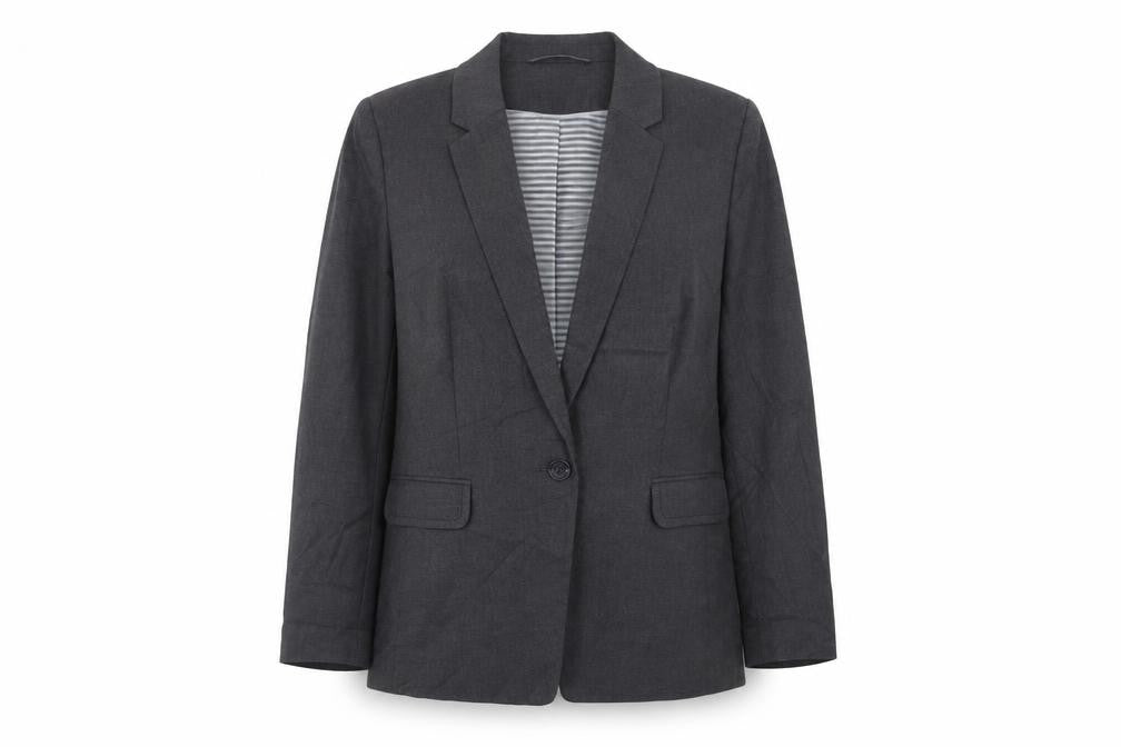Front view of Marks & Spencer women’s grey jacket suit jacket, size UK 16