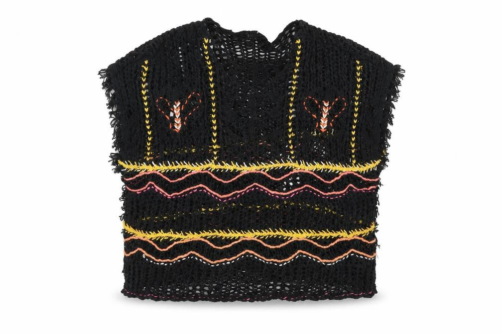 Front view of Next girls’ black knit jumper, size 7, years