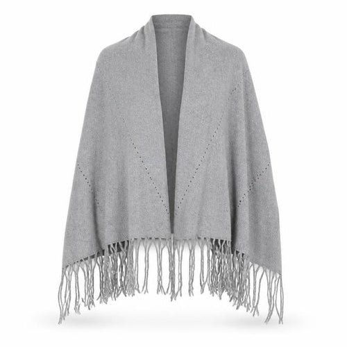 Angelica Womens Grey  Knit  Shawl/Wrap