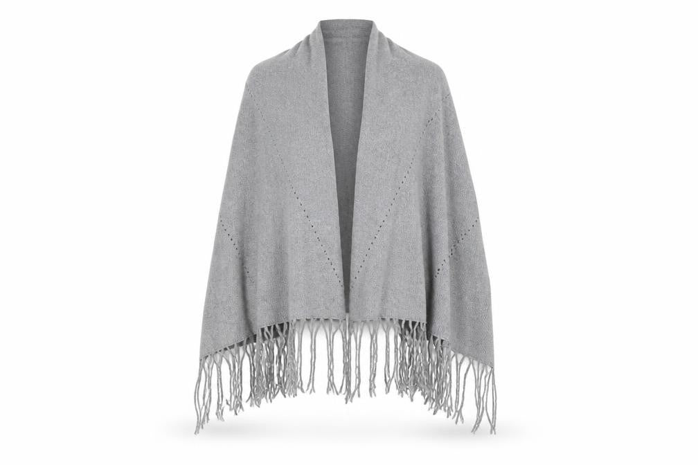 Angelica Womens Grey  Knit  Shawl/Wrap