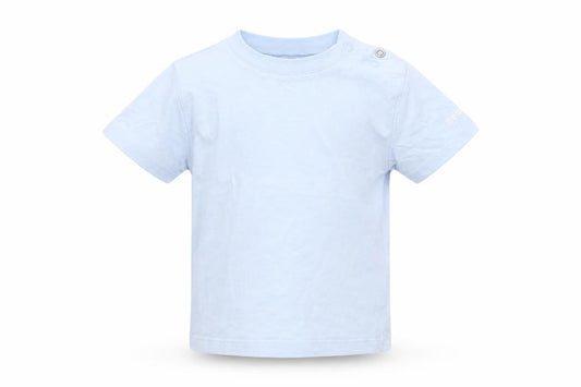 Front view of Boboli Baby Blue Basic T-Shirt, size 12, Months