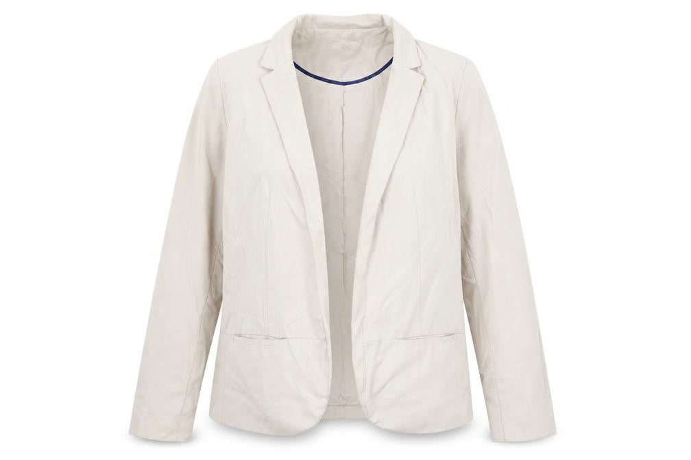 Front view of Topshop women’s ivory jacket blazer, size UK 12