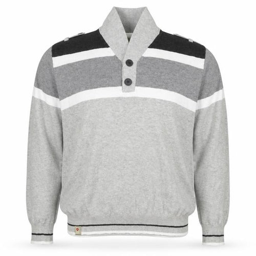 Dissident  Mens Grey Striped  Henley Jumper Size XL