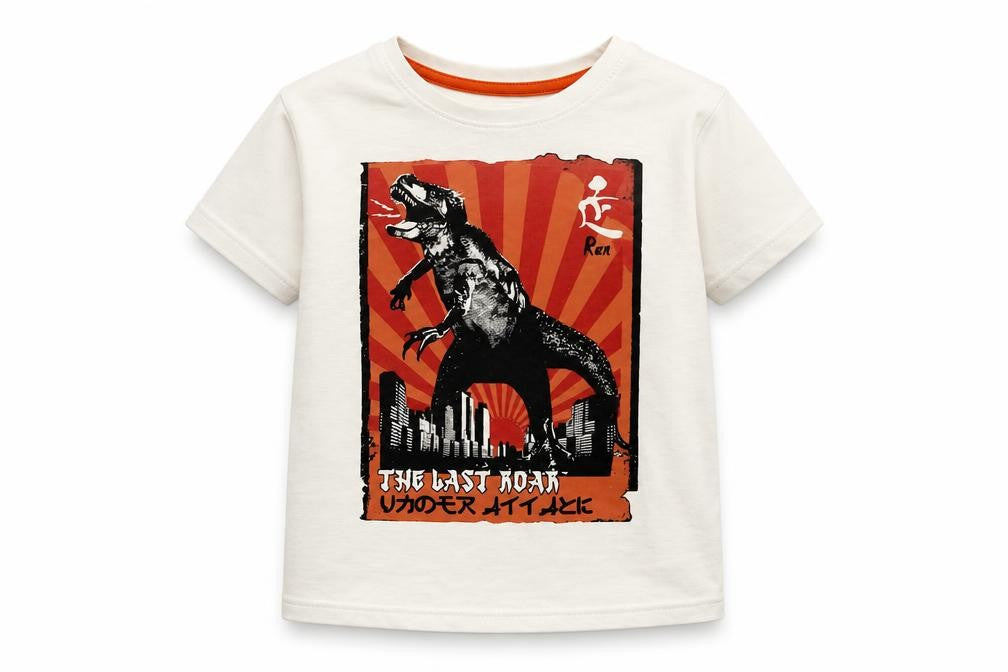 Front view of Tu boys’ white basic t-shirt, size 5, years