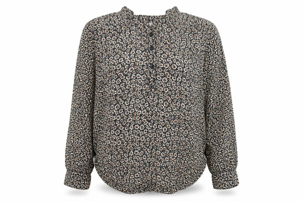 H&M Womens Black Floral  Basic Blouse Size 36