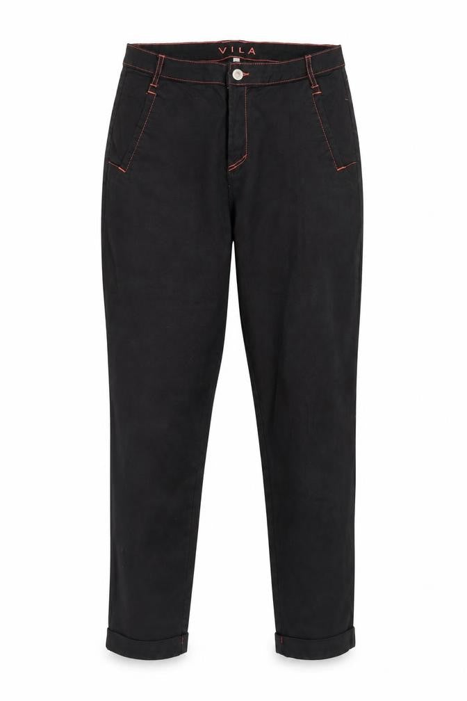 Front view of Villa women’s black trousers, size UK 10, 29-inch leg