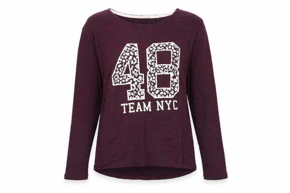 Front view of H&M women’s purple jumper, size UK 8, - 48