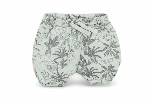 Front view of Tu Baby Green Floral Cropped Trousers, size 0-3, Months