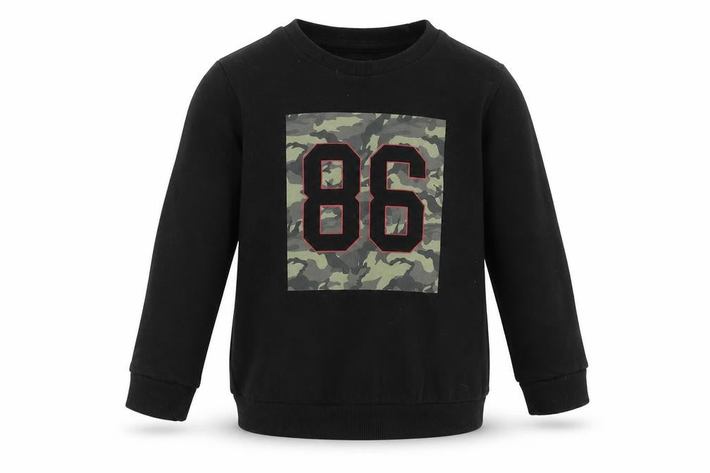 Front view of Primark girls’ black pullover sweatshirt, size 3-4, years