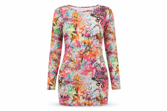 Front view of women’s multicoloured bodycon, size S