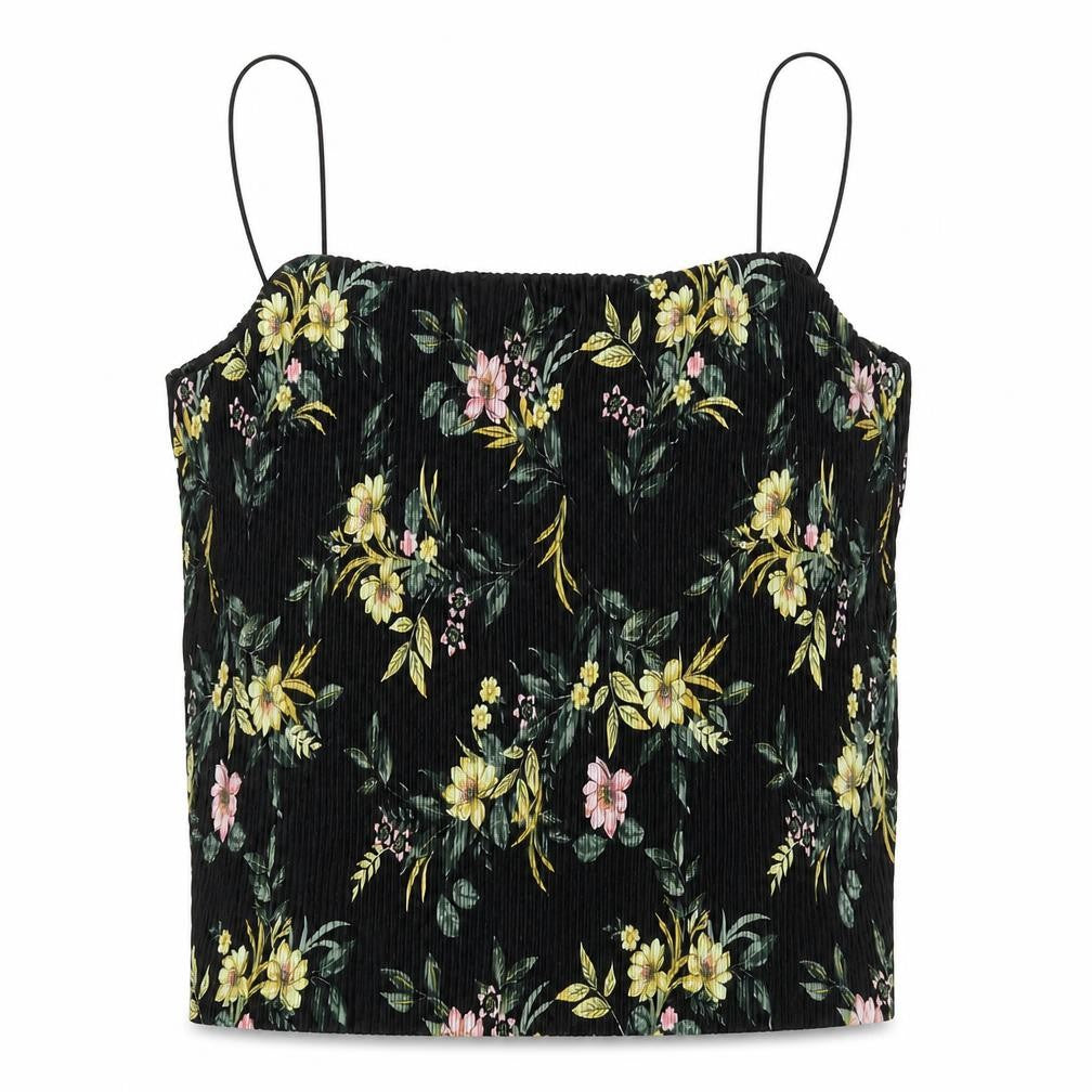 New Look Womens Black Floral  Camisole Tank Size 12