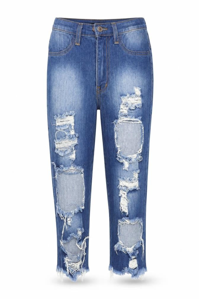 Aphrodite Girls Black   Cropped Jeans  - Destressed Jeans