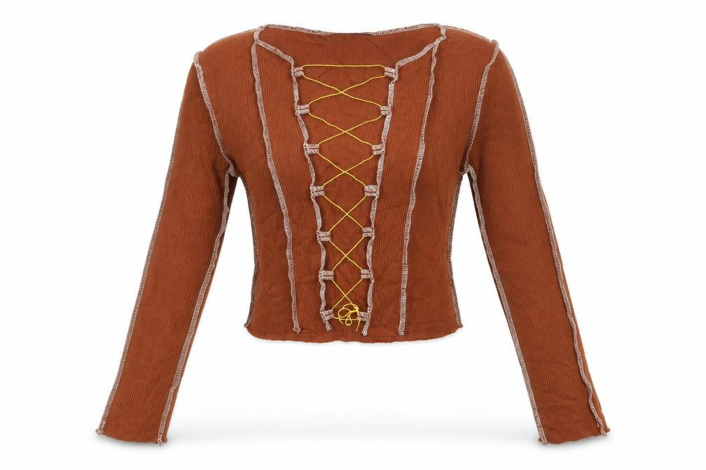 Front view of SHEIN women’s brown jumper, size M, - open front sweater