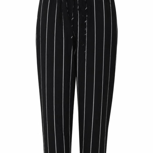 PRETTYLITTLETHING Womens Black Striped  Trousers  Size 6 L23 in